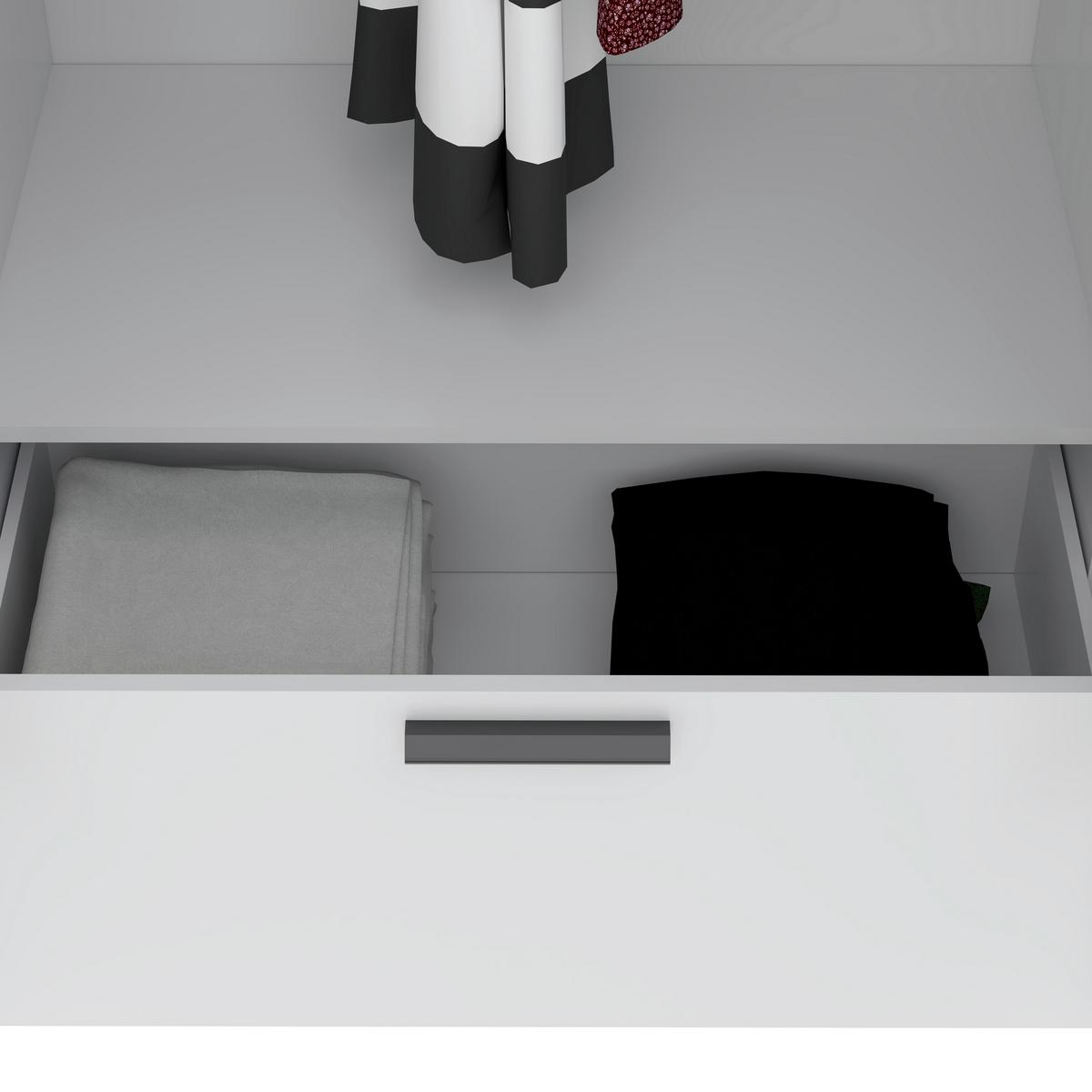 Drehtürenschrank Milos 6T1S2S Weiss - Weiss/Schwarz, Modern, Glas/Holzwerkstoff (270/210/54cm) - Mömax