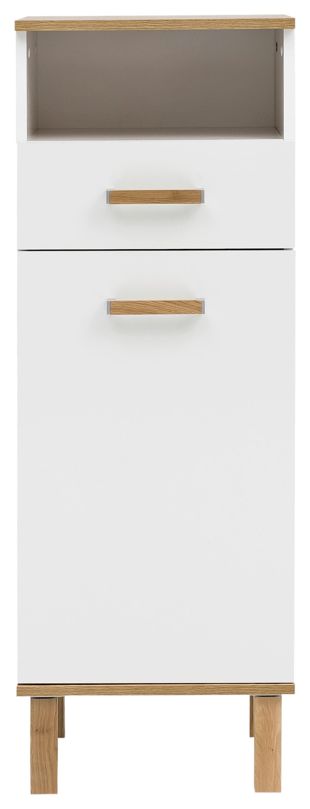 Midischrank Padua Weiß - Eichefarben/Weiß, MODERN, Holz/Holzwerkstoff (40,4/114,5/35,0cm) - MID.YOU