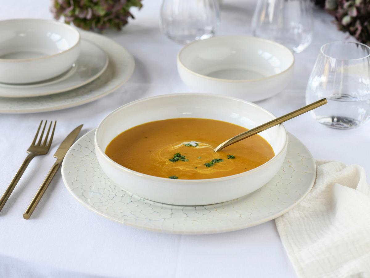 Jedilni Servis Unico Toscania, 16-Delni - krem barve/bela, Basics, keramika - Creatable