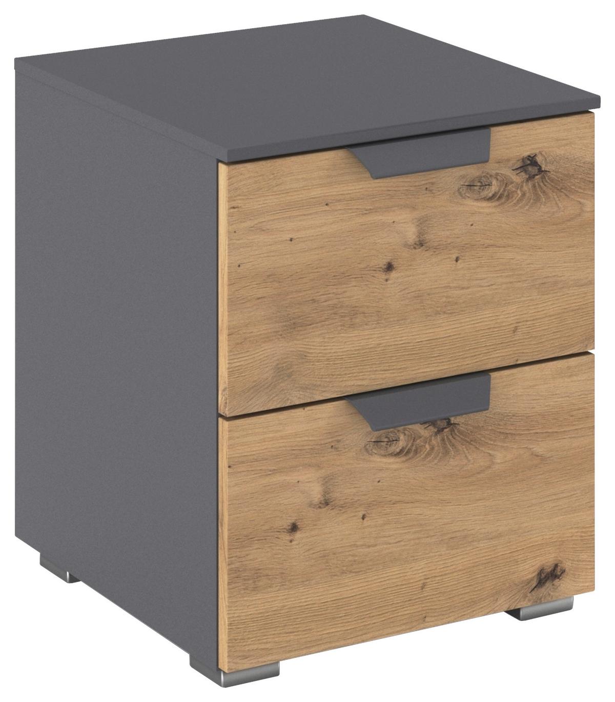 Noćni Ormarić Karpo - siva/hrast Artisan, Moderno, drvni materijal/metal (40/49/42cm) - Premium Living