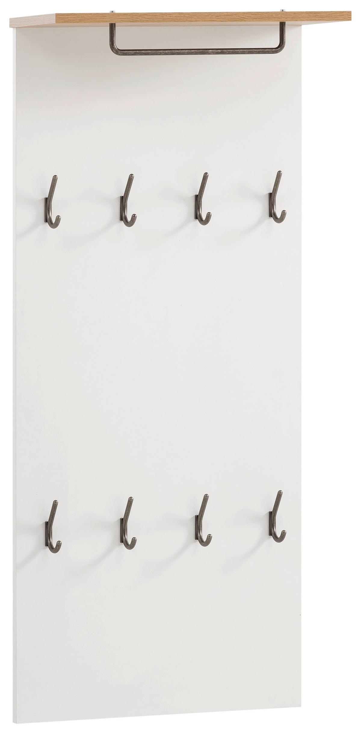 Garderobenpanel Marit ca.50x110,6x19,9cm Weiß - Eichefarben/Weiß, KONVENTIONELL, Holzwerkstoff (50/110,6/19,9cm) - MID.YOU