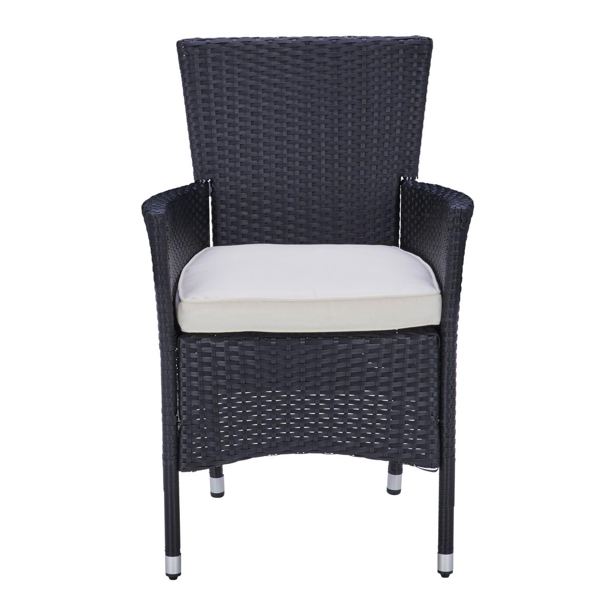 Vrtna Garnitura Mailand, Črna, Krem, 7-Delni Set - črna/krem barve, Moderno, kovina/umetna masa (150/75/90cm) - Beldano