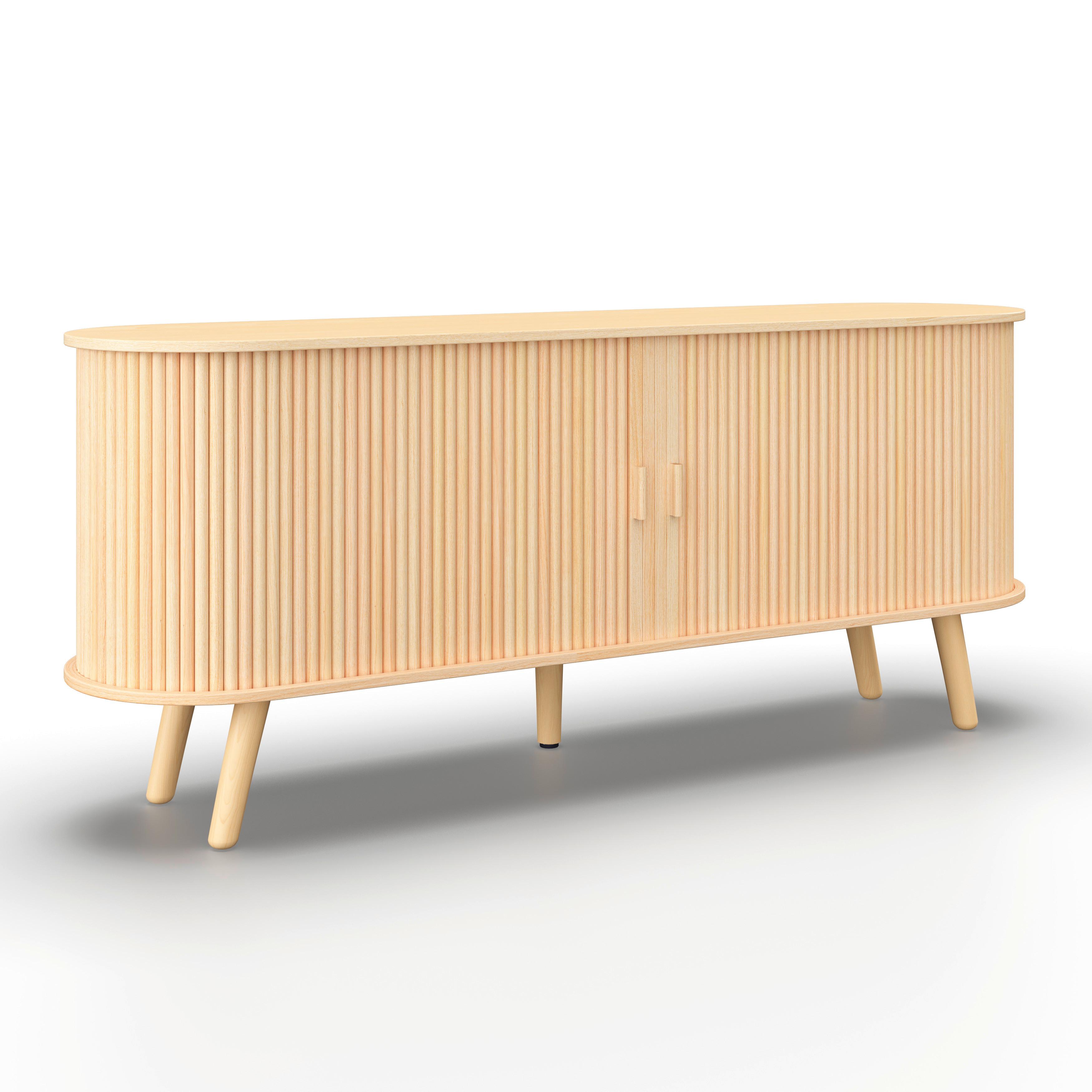 Sideboard Ennio Eichefarben Echtholz/MDF - Eichefarben, MODERN, Holz/Holzwerkstoff (160/80/40cm) - Bessagi Home