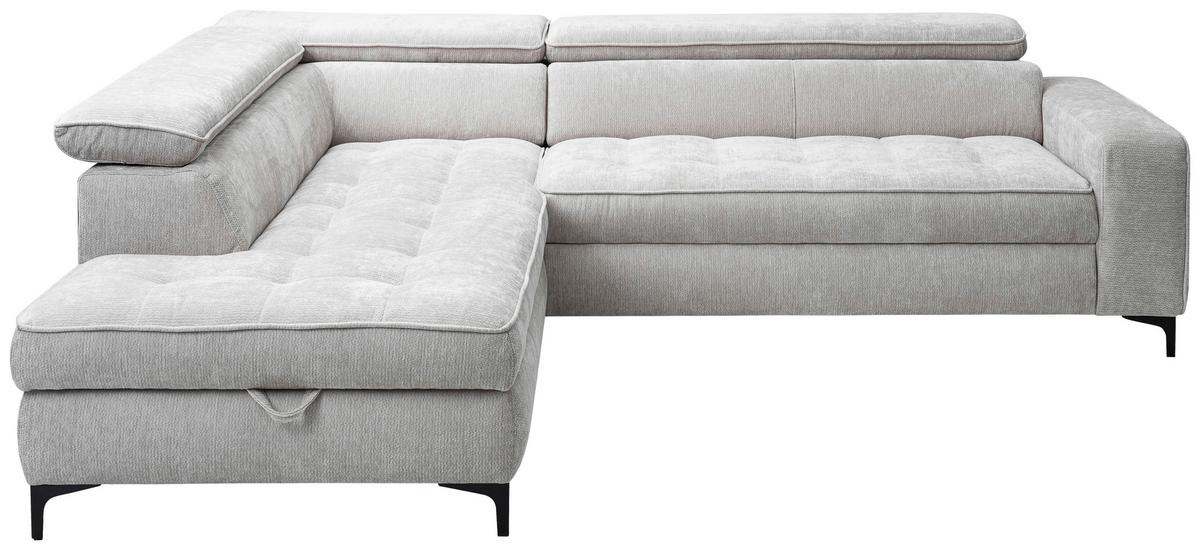 Kutna Garnitura Talia - svijetlo siva/crna, Basics, tekstil/metal (203/70-90/251cm) - Modern Living