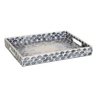 Poslužavnik Dekorativni Sheila - siva/krem, Basics, drvni materijal/prirodni materijali (38/30/4,5cm)