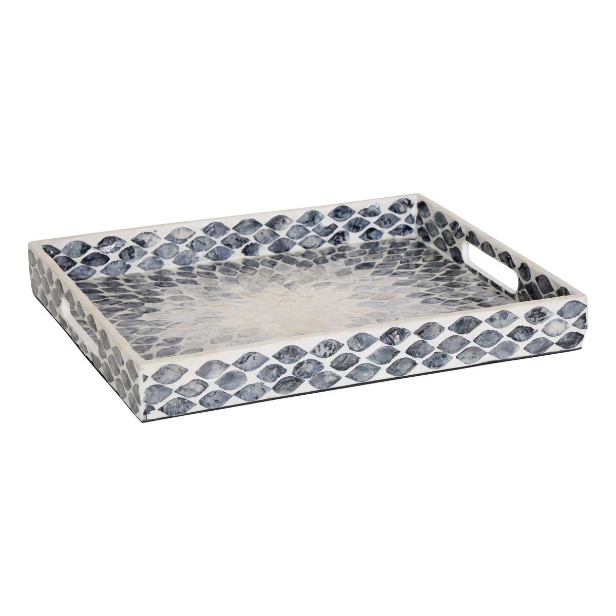 Poslužavnik Dekorativni Sheila - siva/krem, Basics, drvni materijal/prirodni materijali (38/30/4,5cm)