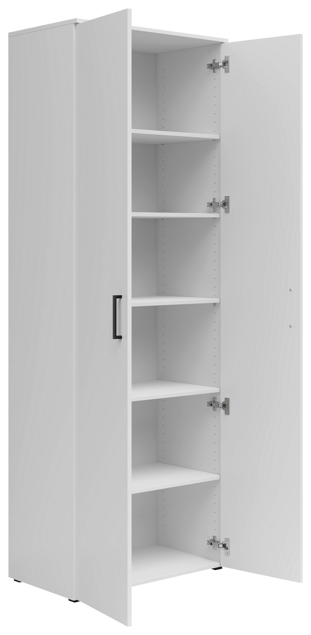 Schrank Multistauraum Weiss - Weiss/Schwarz, Modern, Holzwerkstoff/Kunststoff (70/195/40cm) - Premium Living