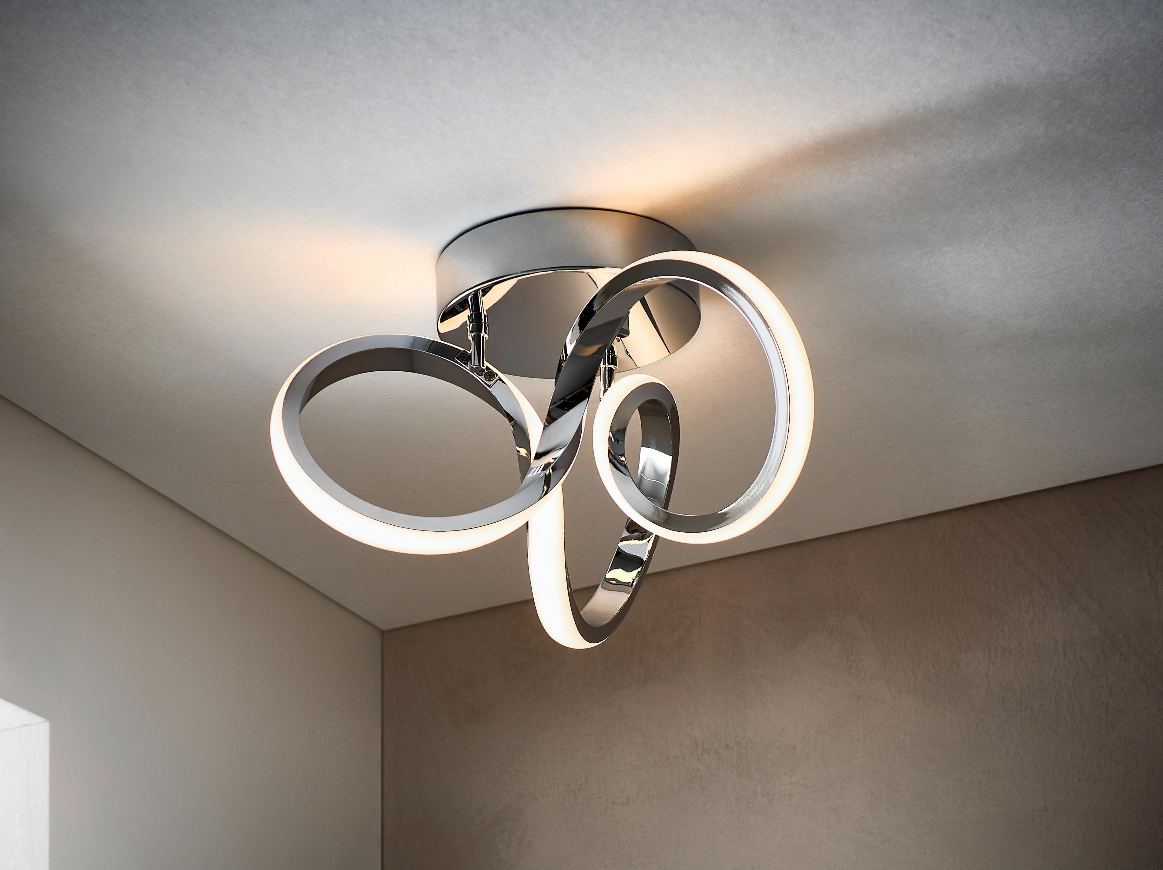 LAMPA SUFITOWA LED ANAHEIM *SBN* - kolor chromowy, Design, tworzywo sztuczne/metal (34,5/19cm) - Novel