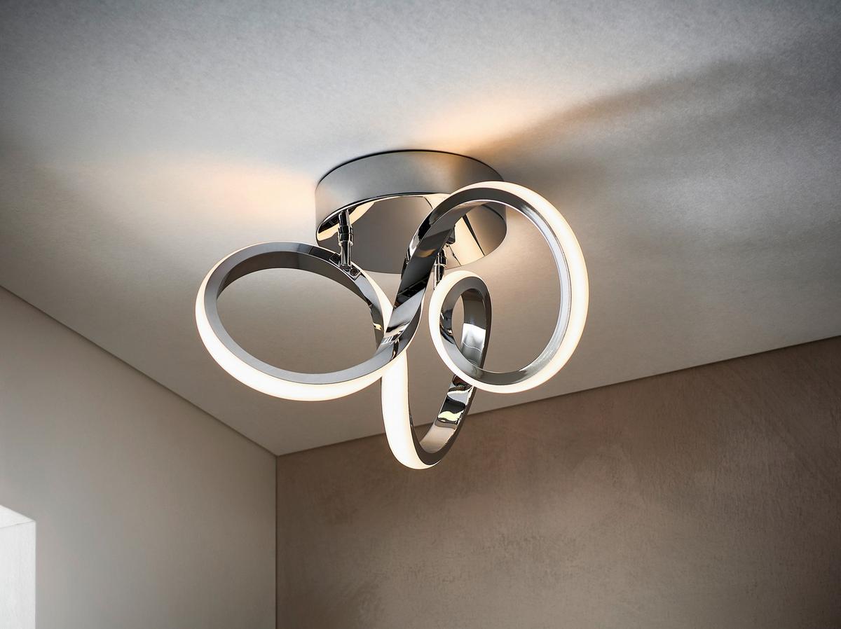 LAMPA SUFITOWA LED ANAHEIM *SBN* - kolor chromowy, Design, tworzywo sztuczne/metal (34,5/19cm) - Novel