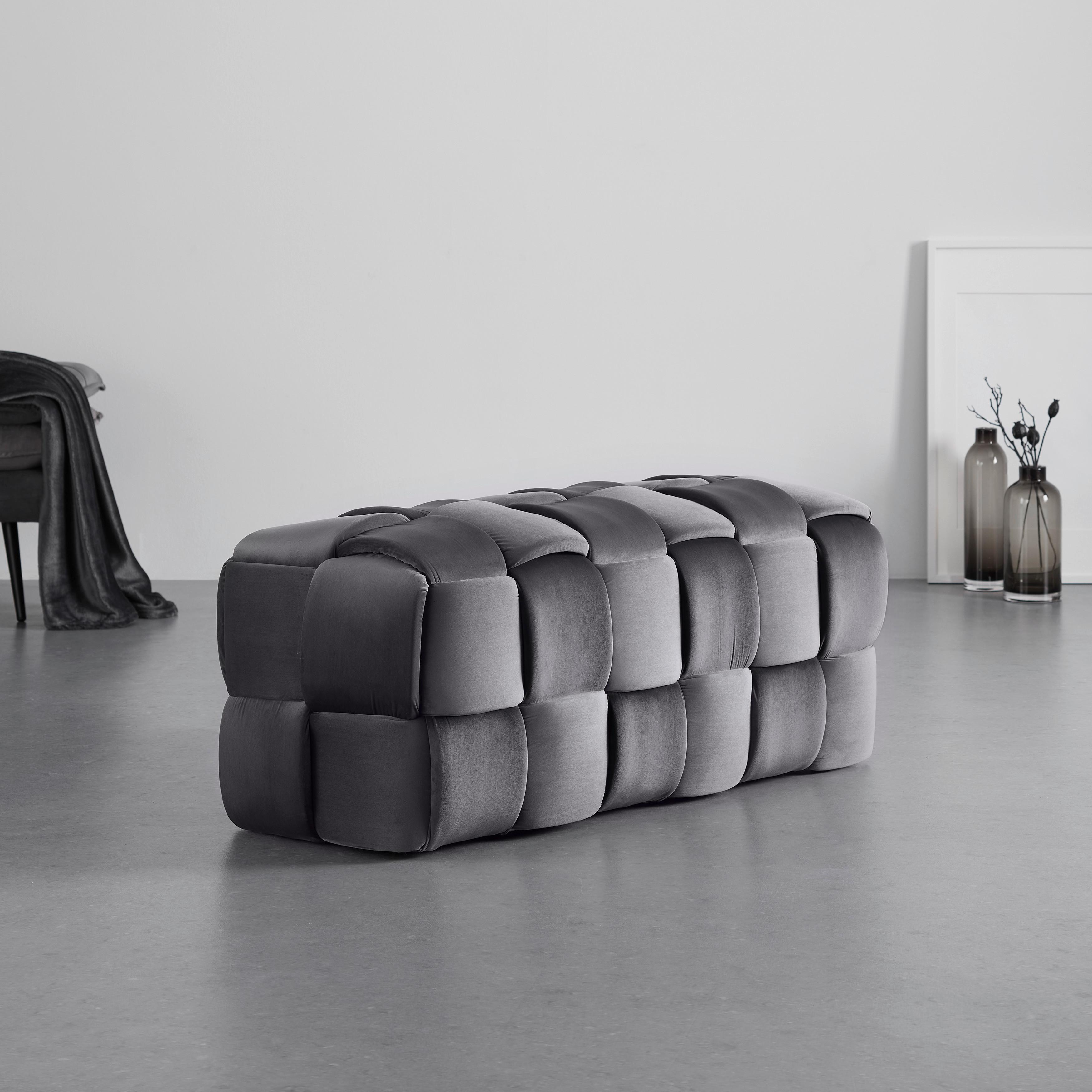 Ülőpad Ella - Szürke, modern, Fa/Textil (118/47/47cm) - Bessagi Home