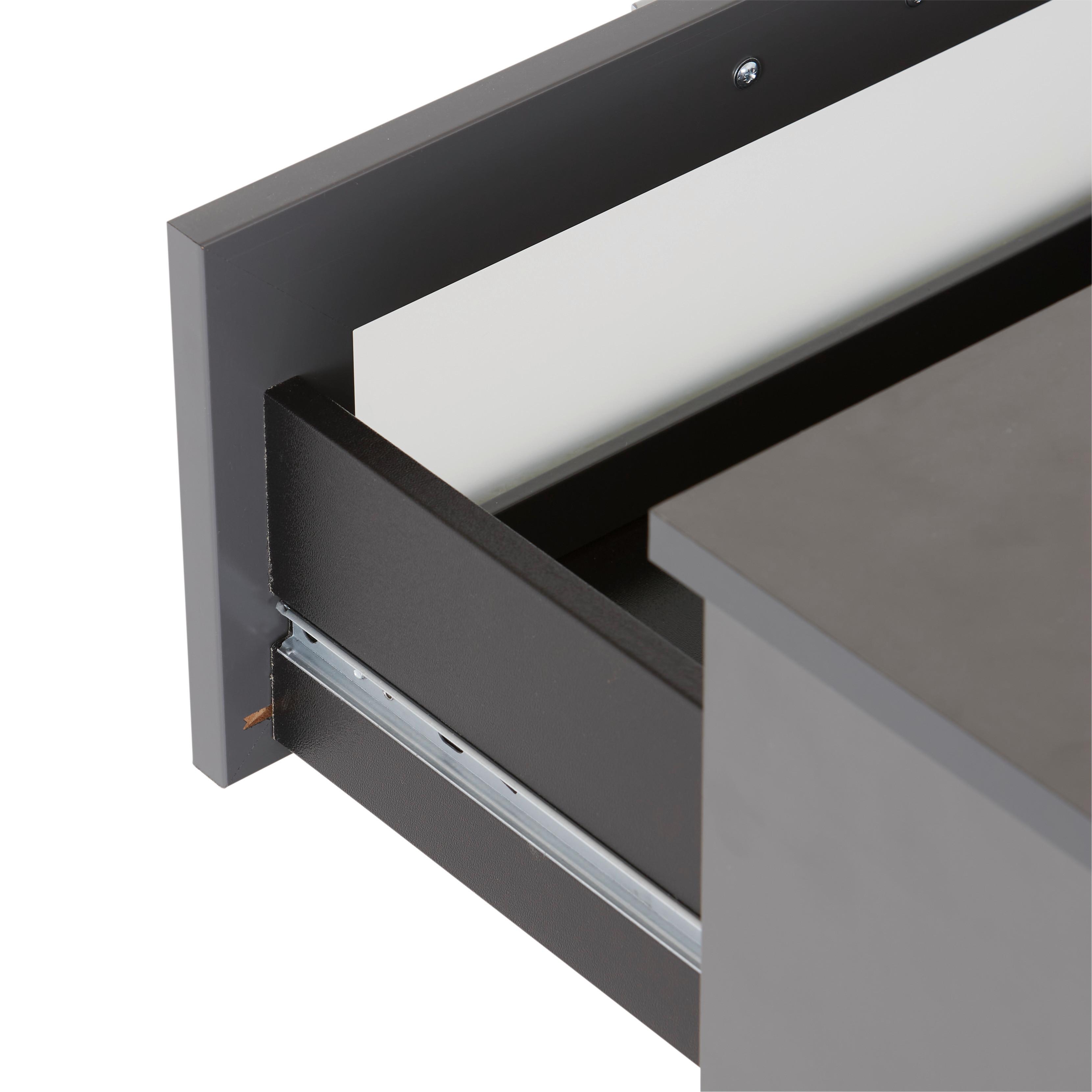 SÄNGBORD XENO - grafitfärgad/silver, Klassisk, trämaterial/glas (45/60/40cm) - Mömax