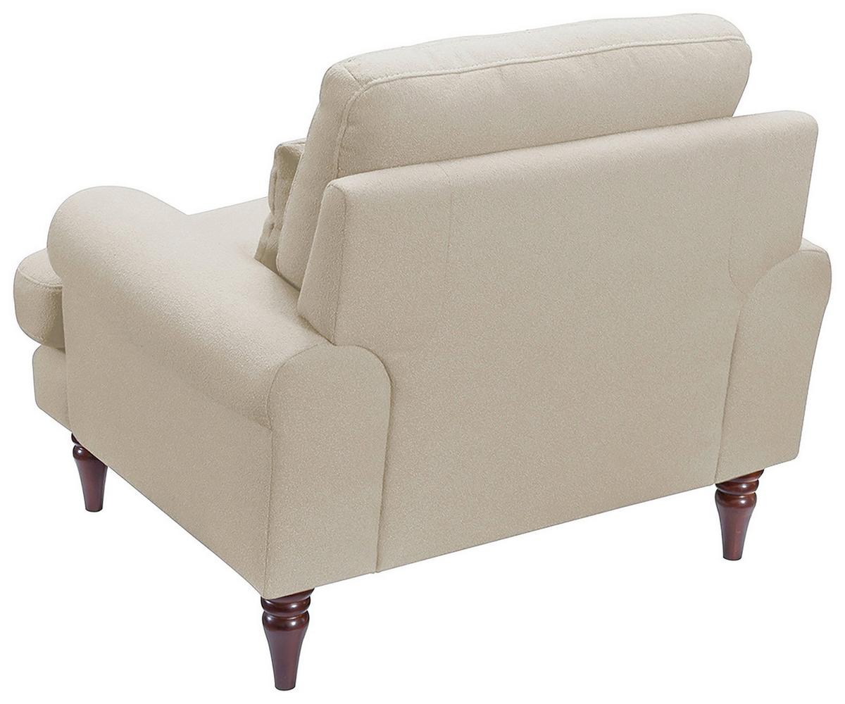 FOTEL XXL KIOTO - beżowy/kolor orzechowy, Design, tkanina/drewno (105/92/101cm) - Livetastic