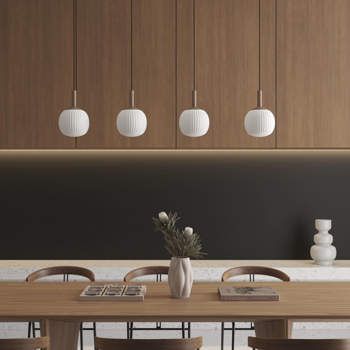 LAMPA WISZĄCA LED SWINDON *SBN* - biały, Design, metal/szkło (114/15/150cm) - Novel