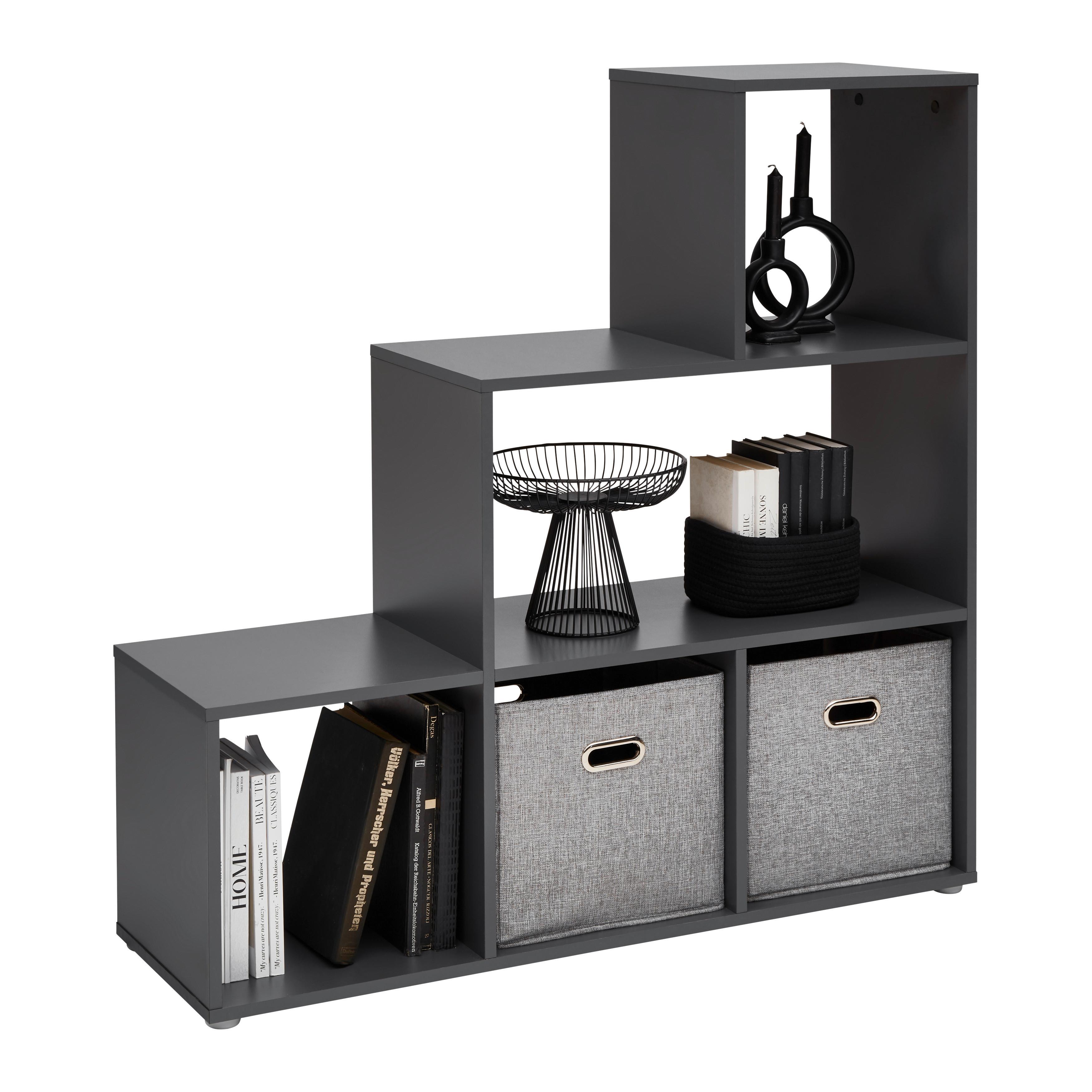Regal Cassa 1 Anthrazit - Anthrazit, Konventionell, Holzwerkstoff (112/113/35cm) - Mömax