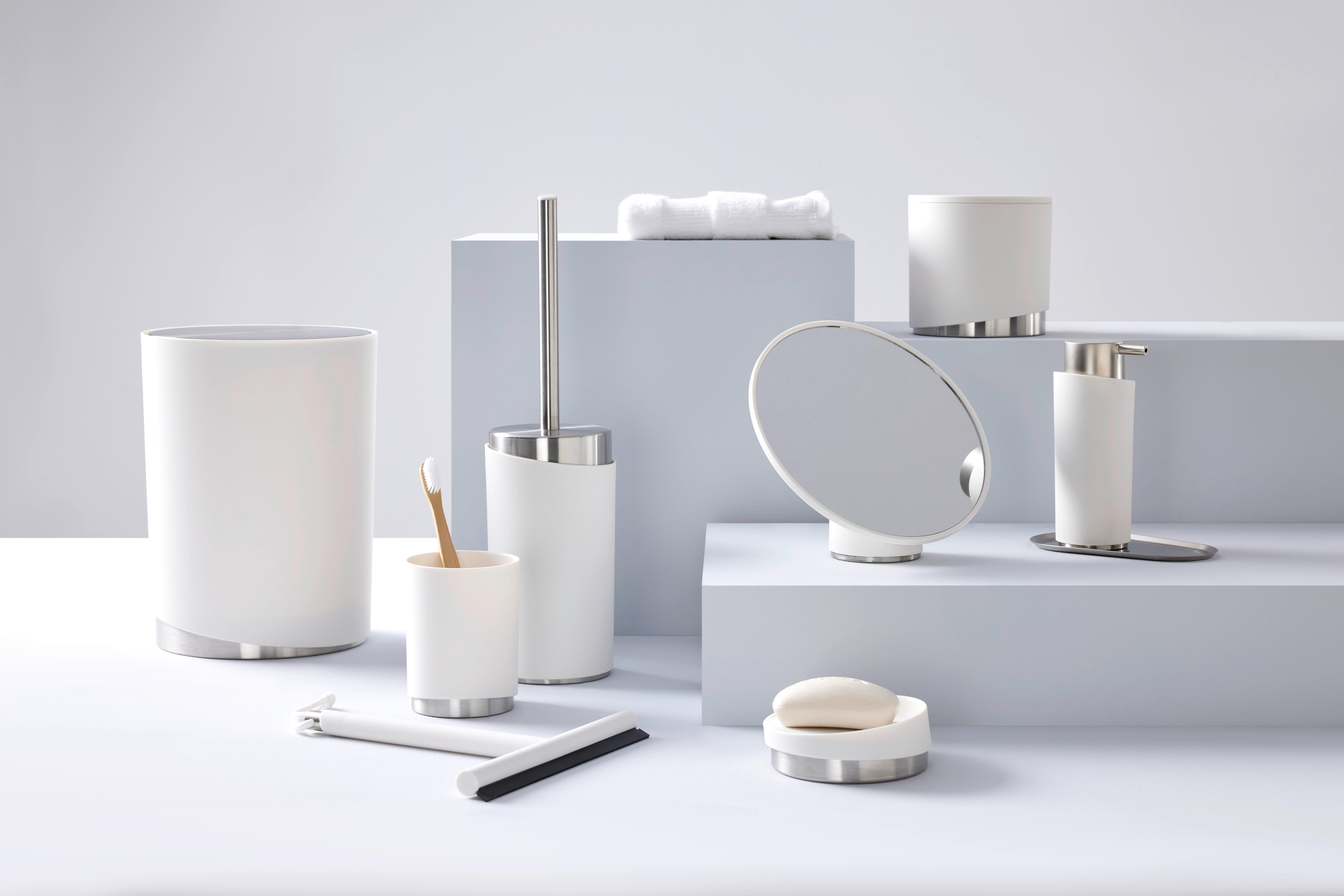 Wc-kefe Chris - nemesacél/fehér, Modern, műanyag/fém (9,6/37cm) - Premium Living