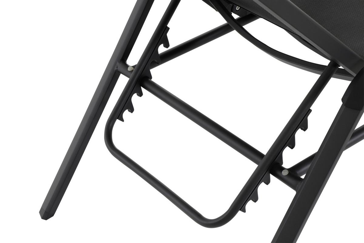 Gartenliege Tesoro Aluminium/ Netzgewebe verstellbar - Anthrazit/Schwarz, KONVENTIONELL, Textil/Metall (70/108/195cm) - Siena Garden