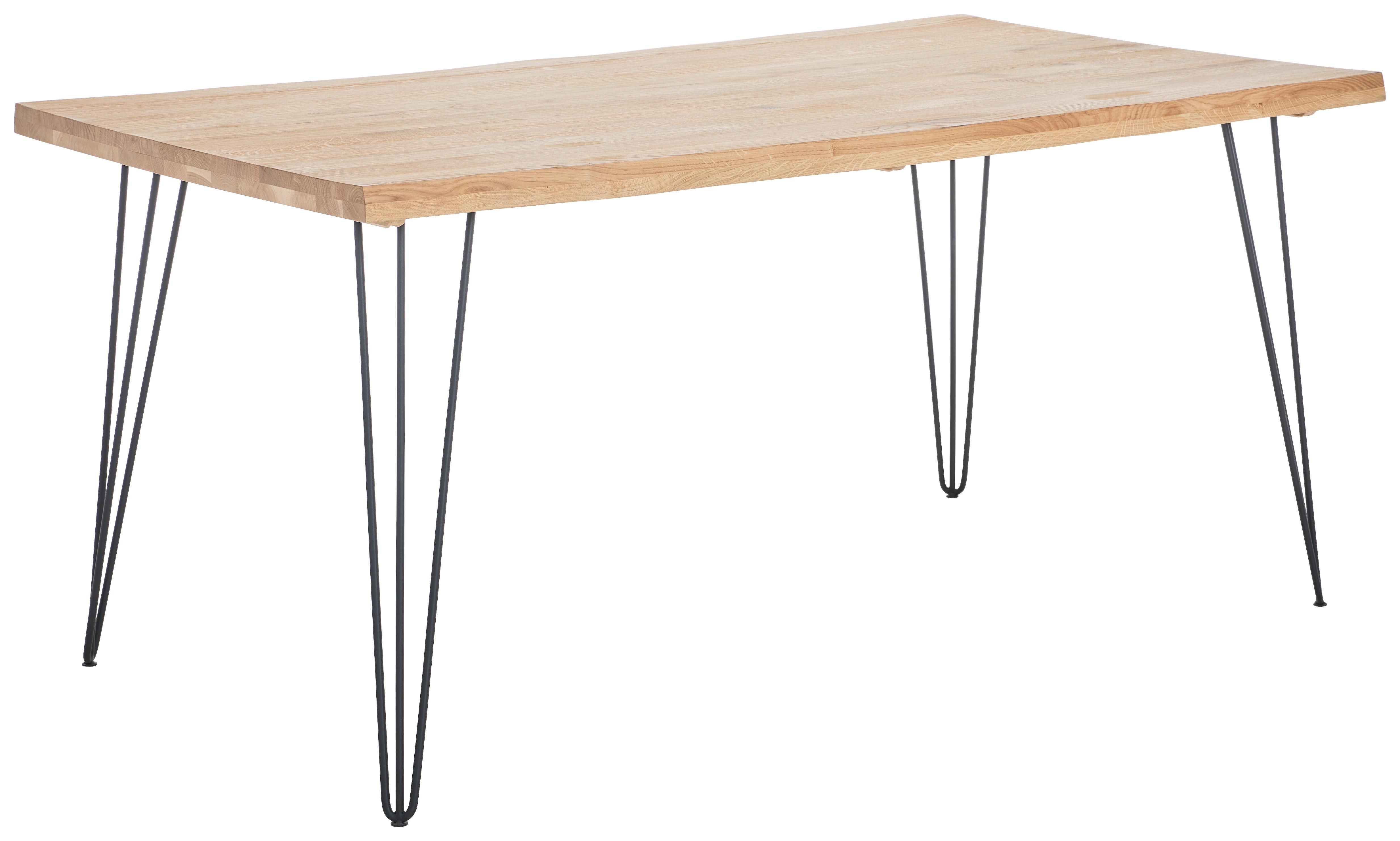 STÓŁ DO JADALNI RICKET -EXKLUSIV- - kolor dębowy/czarny, Design, metal/drewno (140/90/75cm) - Landscape
