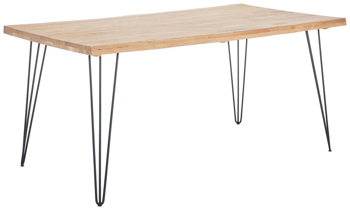 STÓŁ DO JADALNI RICKET -EXKLUSIV- - kolor dębowy/czarny, Design, metal/drewno (140/90/75cm) - Landscape