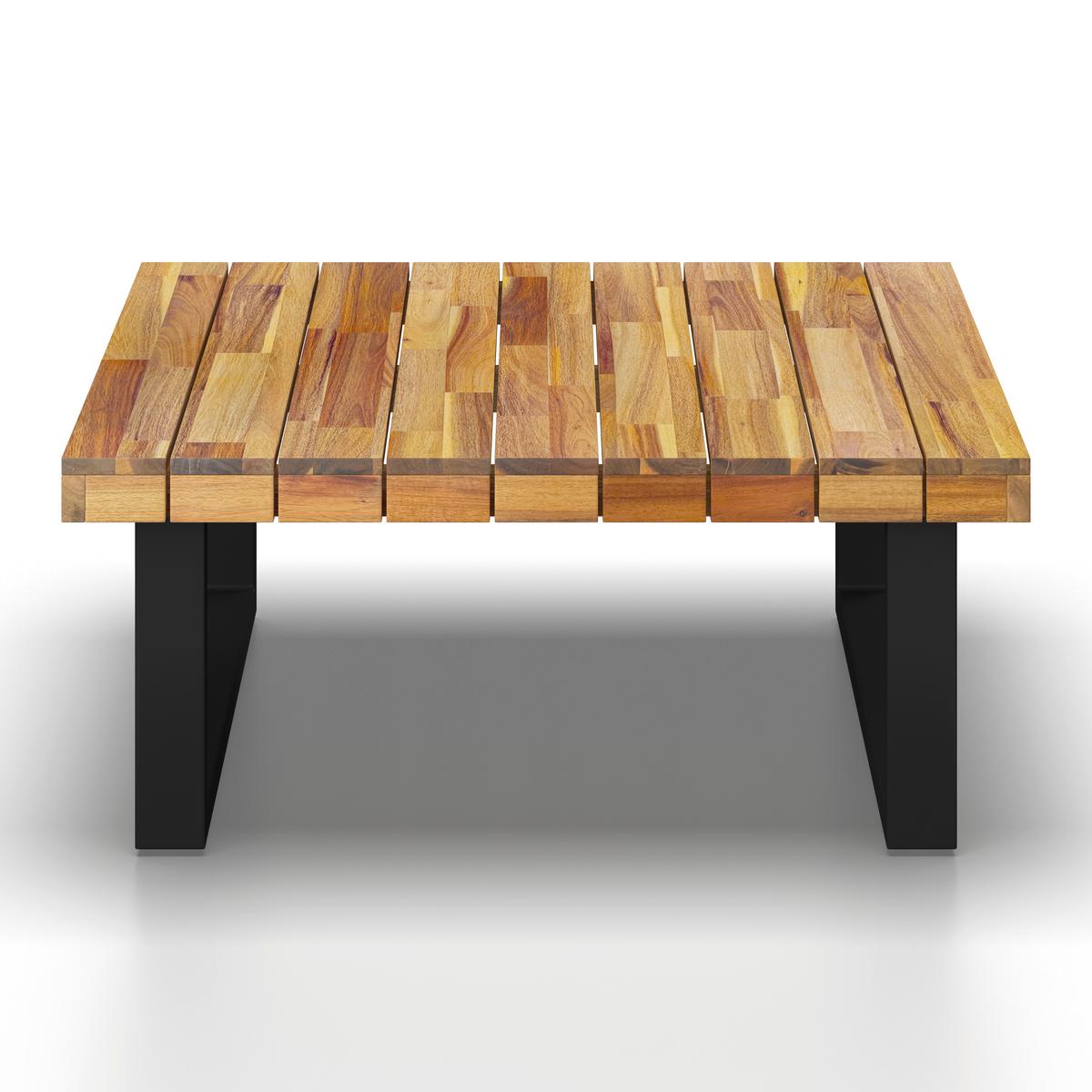 Loungegarnitur Cristina Creme Echtholz/Textil/Metall - Creme/Schwarz, Modern, Holz/Textil (254/78/82cm) - Bessagi Garden
