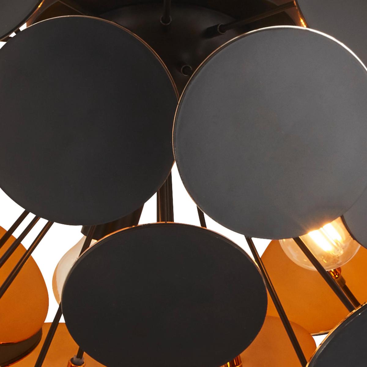 Mennyezeti Lámpa Discus 3073-3bg - fekete/aranyszínű, Design, műanyag/fém (52/27cm)