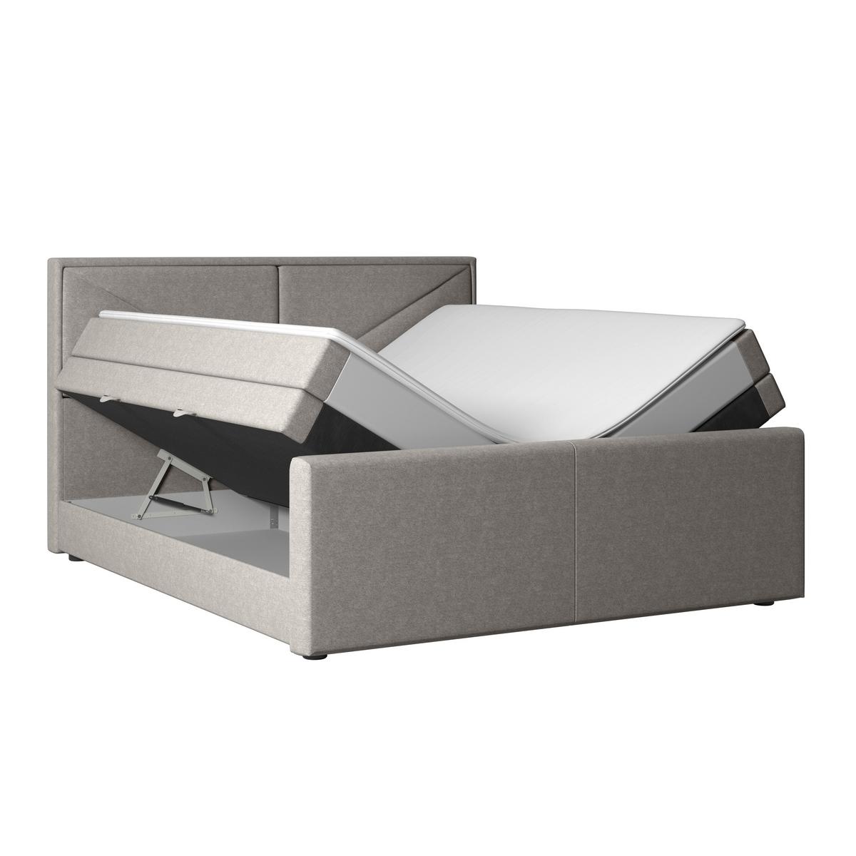 Boxspringbett Lima ca. 180x200 cm Silberfarben - Silberfarben/Schwarz, MODERN, Karton/Holzwerkstoff (180/200cm) - MID.YOU