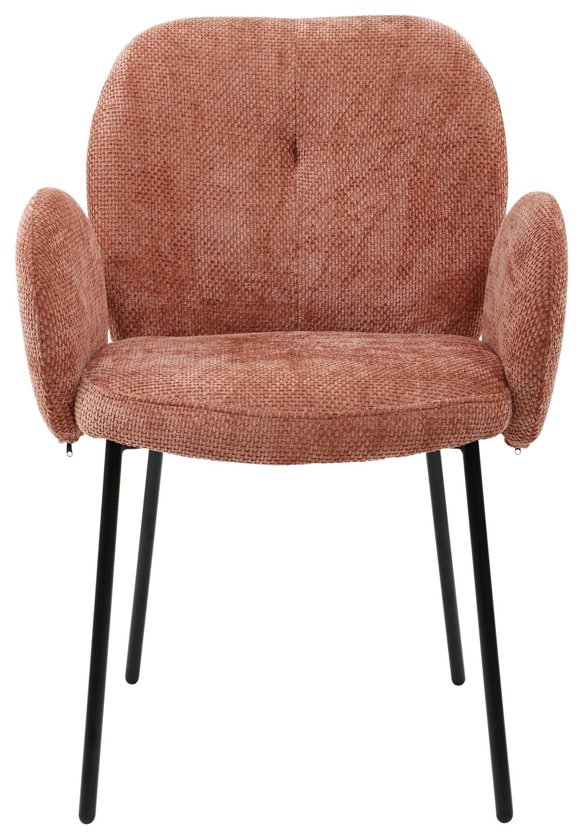 Armlehnstuhl Mara Rosa/Schwarz - Schwarz/Rosa, Lifestyle, Holz/Textil (60/87/64cm) - Mömax
