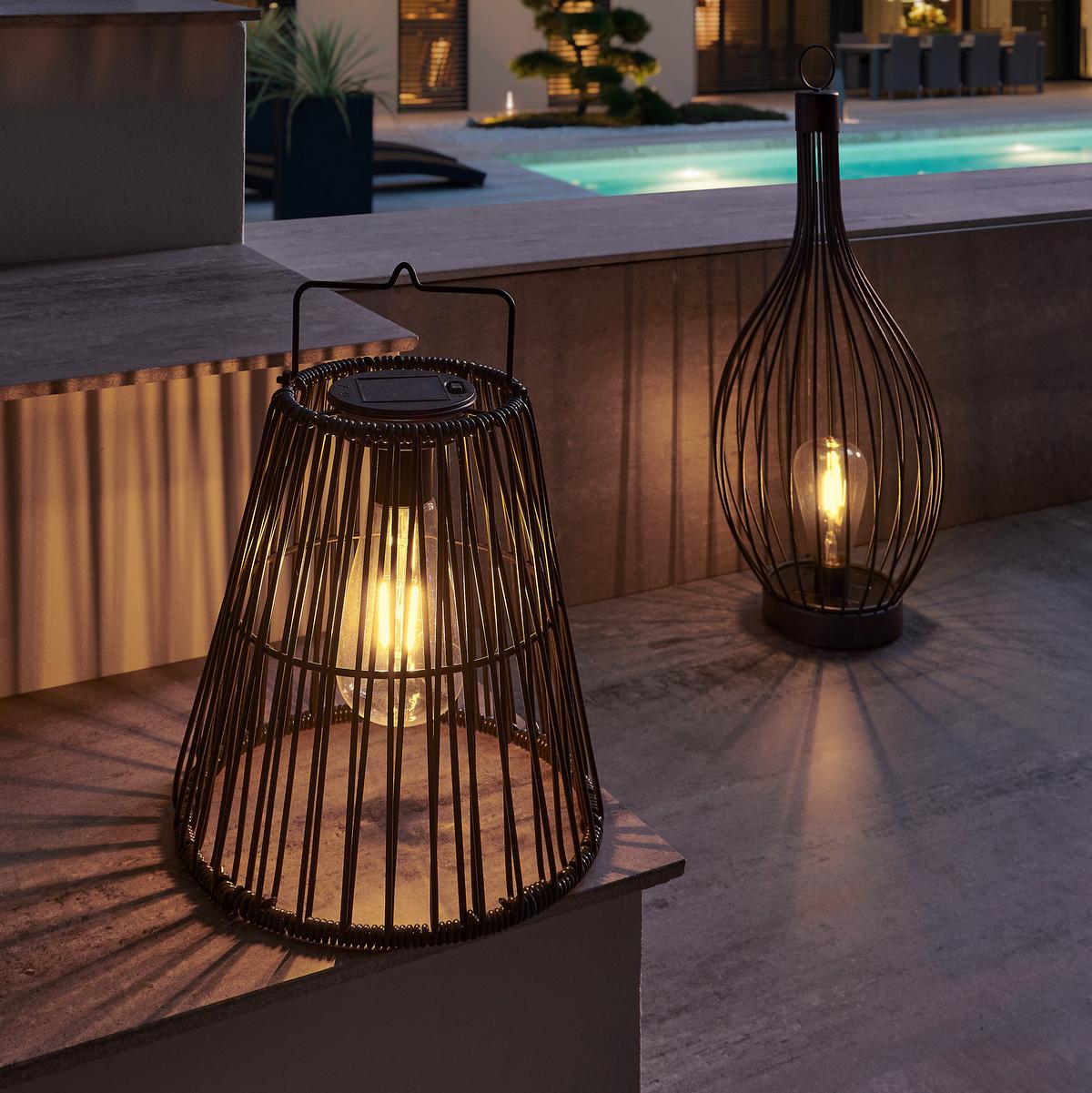 Solarleuchte Bennett max. 0,02 Watt - Schwarz, Modern, Kunststoff/Metall (20,5/21-27cm) - Modern Living