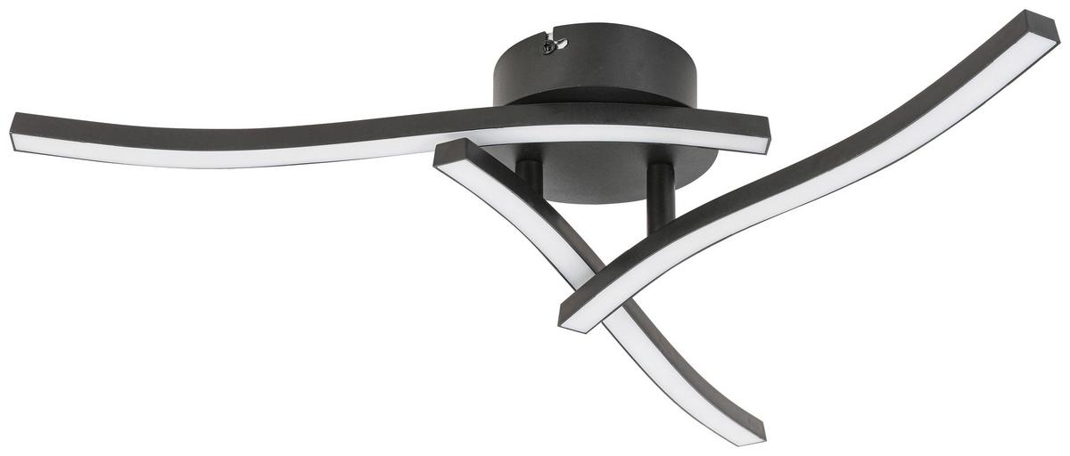 LED-Deckenleuchte Ito in Schwarz max. 18 Watt - Schwarz, MODERN, Kunststoff/Metall (56/56/11cm) - Mömax
