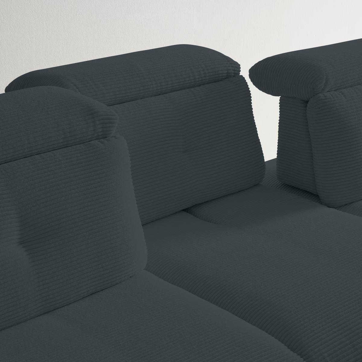 Wohnlandschaft Seattle Schwarz - Schwarz/Weiß, MODERN, Holzwerkstoff/Textil (196/301cm) - Premium Living