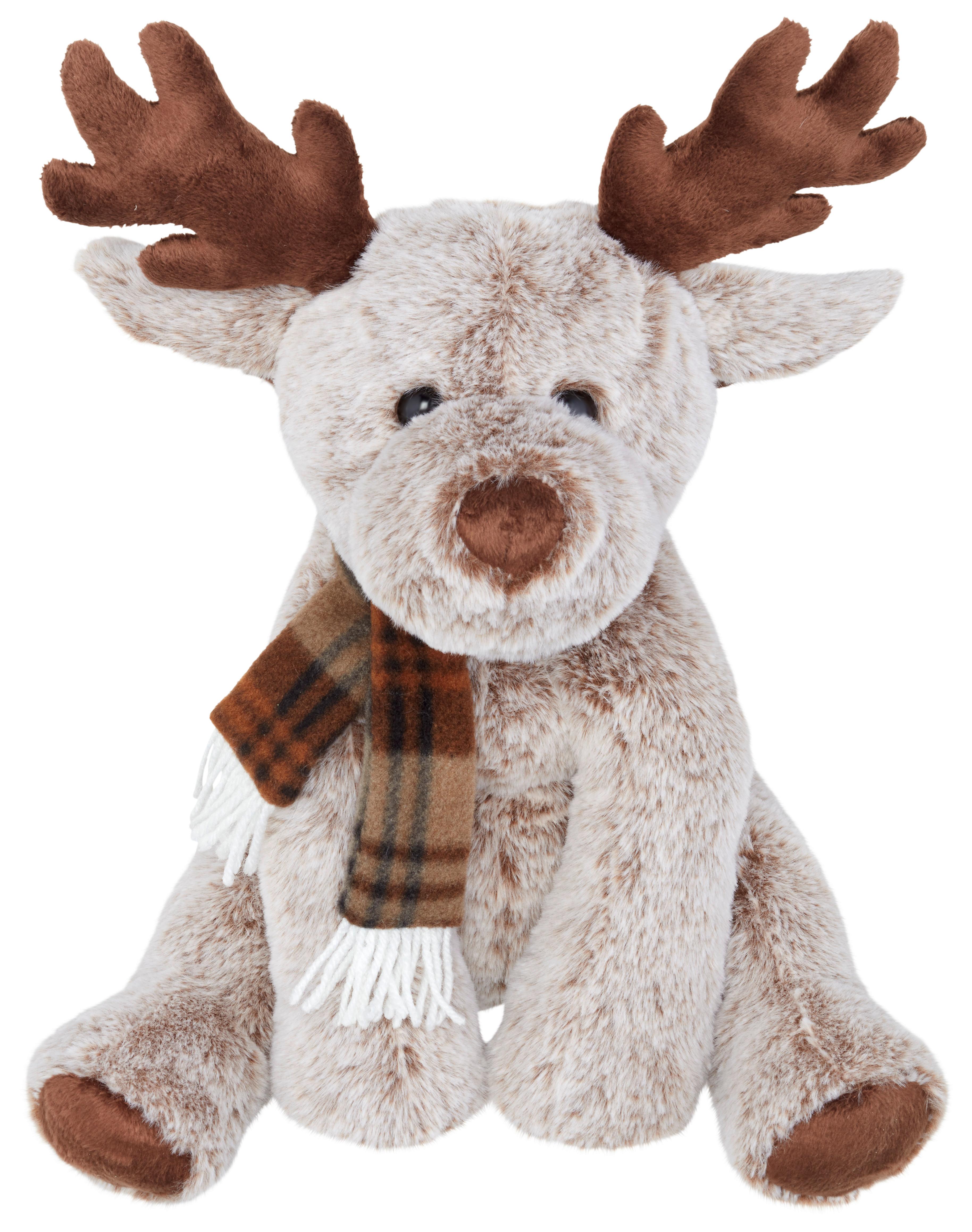 Kuscheltier Rentier Ludvig in Braun und Grau - Braun/Grau, Textil (28/26/37cm) - Modern Living