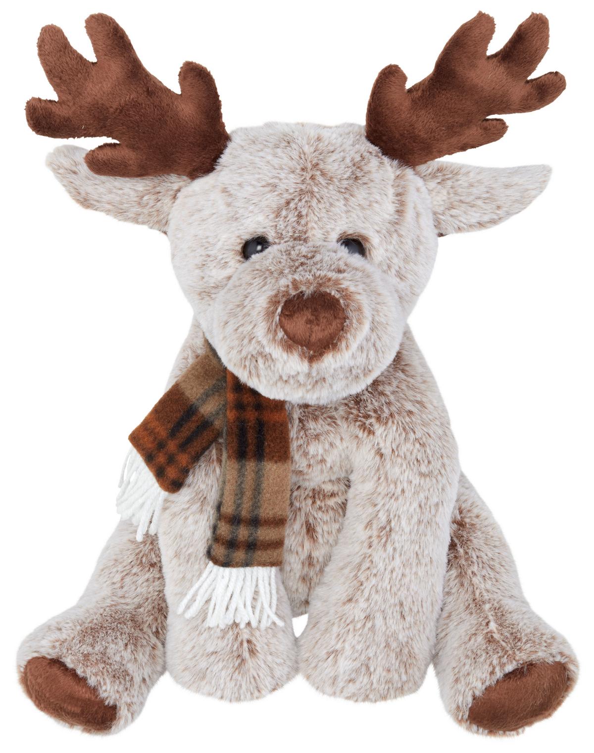 Kuscheltier Rentier Ludvig in Braun und Grau - Braun/Grau, Textil (28/26/37cm) - Modern Living