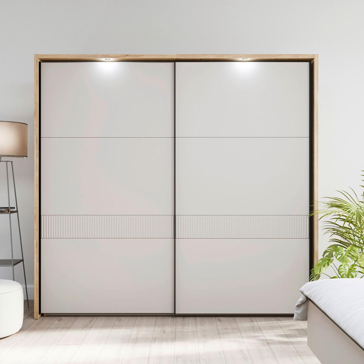 Ormar S Kliznim Vratima Seravel - boje hrasta/boje pijeska, Konvencionalno, drvni materijal/metal (231,1/215,9/63,8cm) - Modern Living
