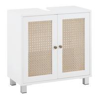 Waschbeckenunterschrank Lisa Natur/Weiß ca. 60x59x30 cm - Naturfarben/Weiß, MODERN, Holzwerkstoff/Kunststoff (60/59/30cm) - Bessagi Home