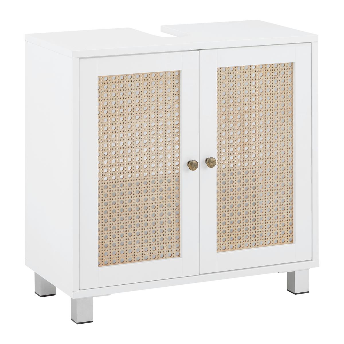 Omarica Za Pod Umivalnik Lisa, Bela, Naravna - bela/naravne barve, Moderno, kovina/umetna masa (60/59/30cm) - Bessagi Home