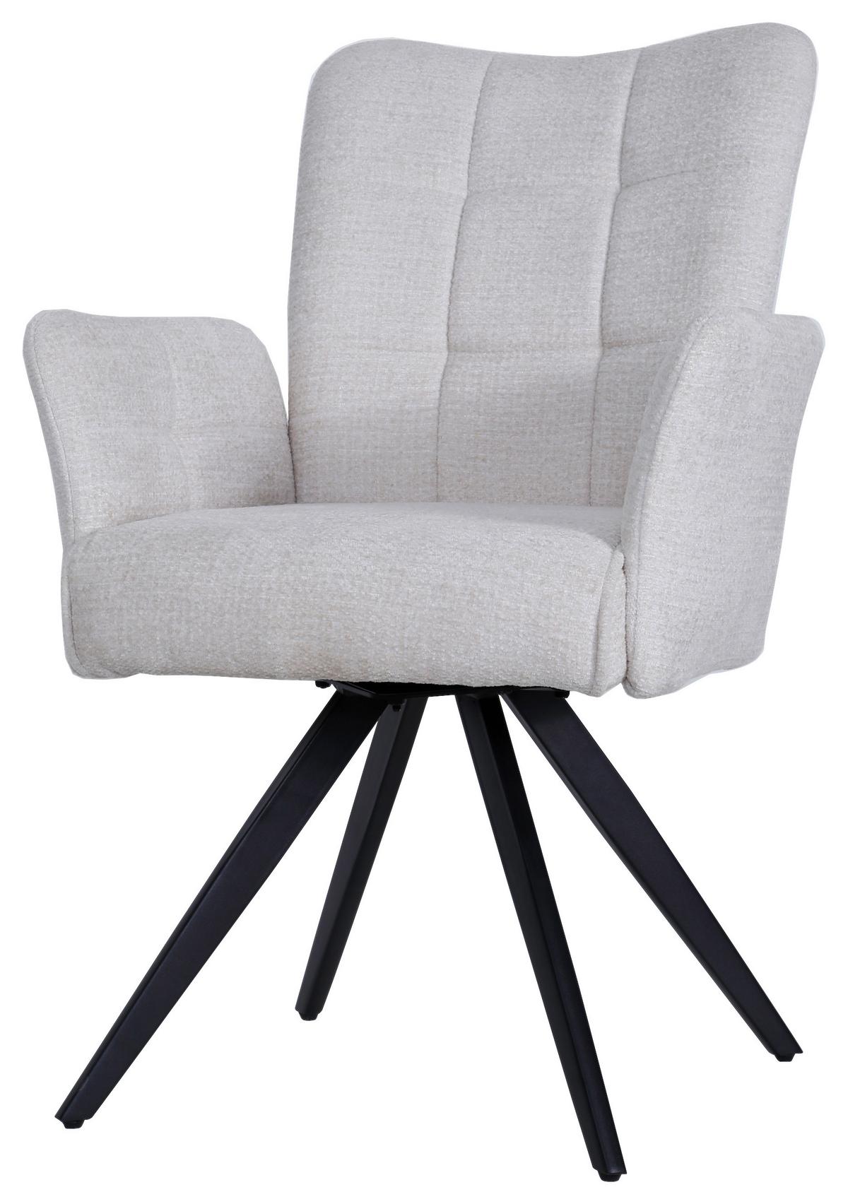 KRZESŁO Z PODŁOKIETNIKAMI SVEN - beżowy/czarny, Modern, metal/drewno (63/91/66cm) - MID.YOU