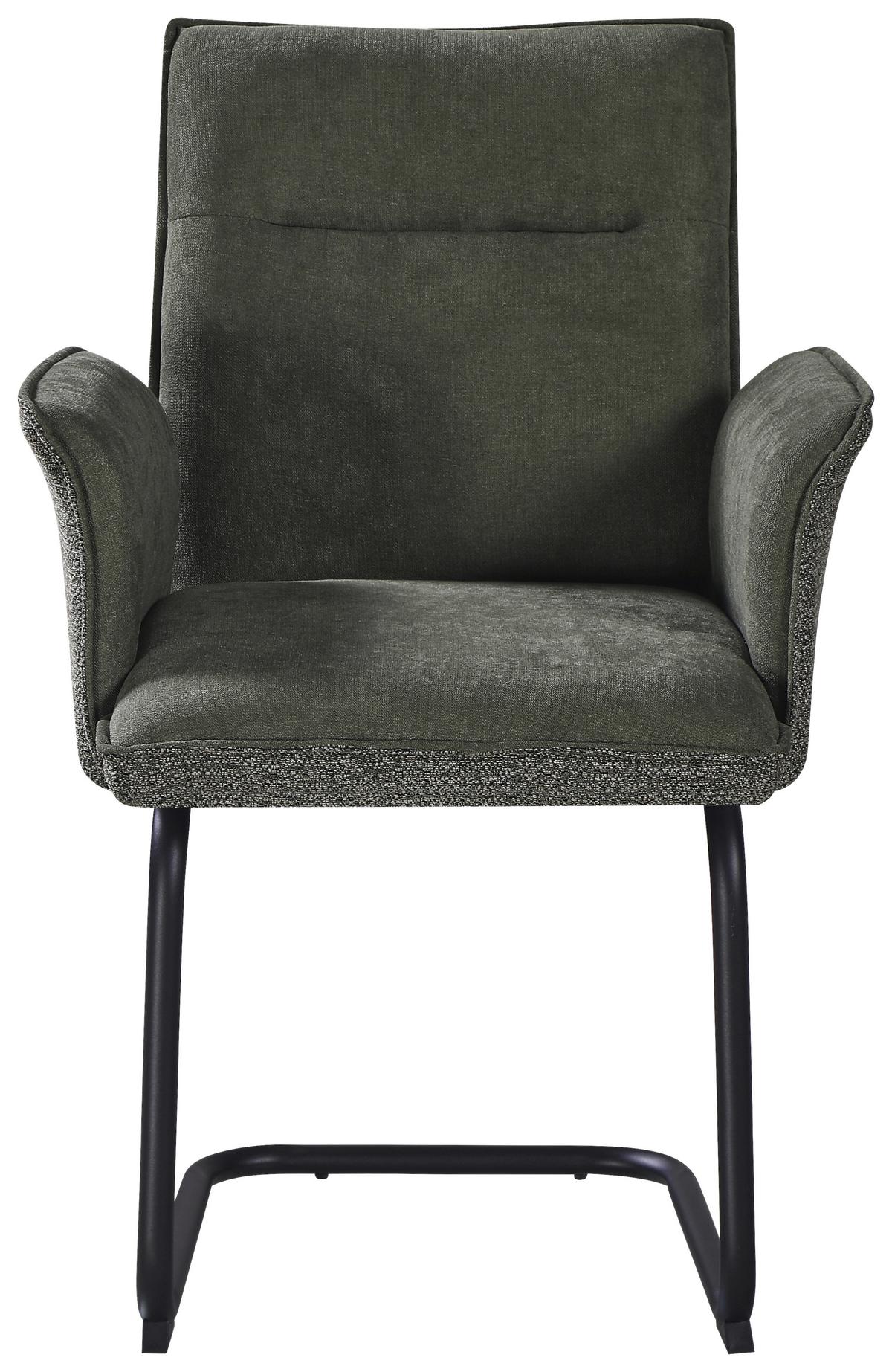 Armlehnstuhl Nova Grün - Schwarz/Grün, MODERN, Textil/Metall (63/90/61cm) - Premium Living