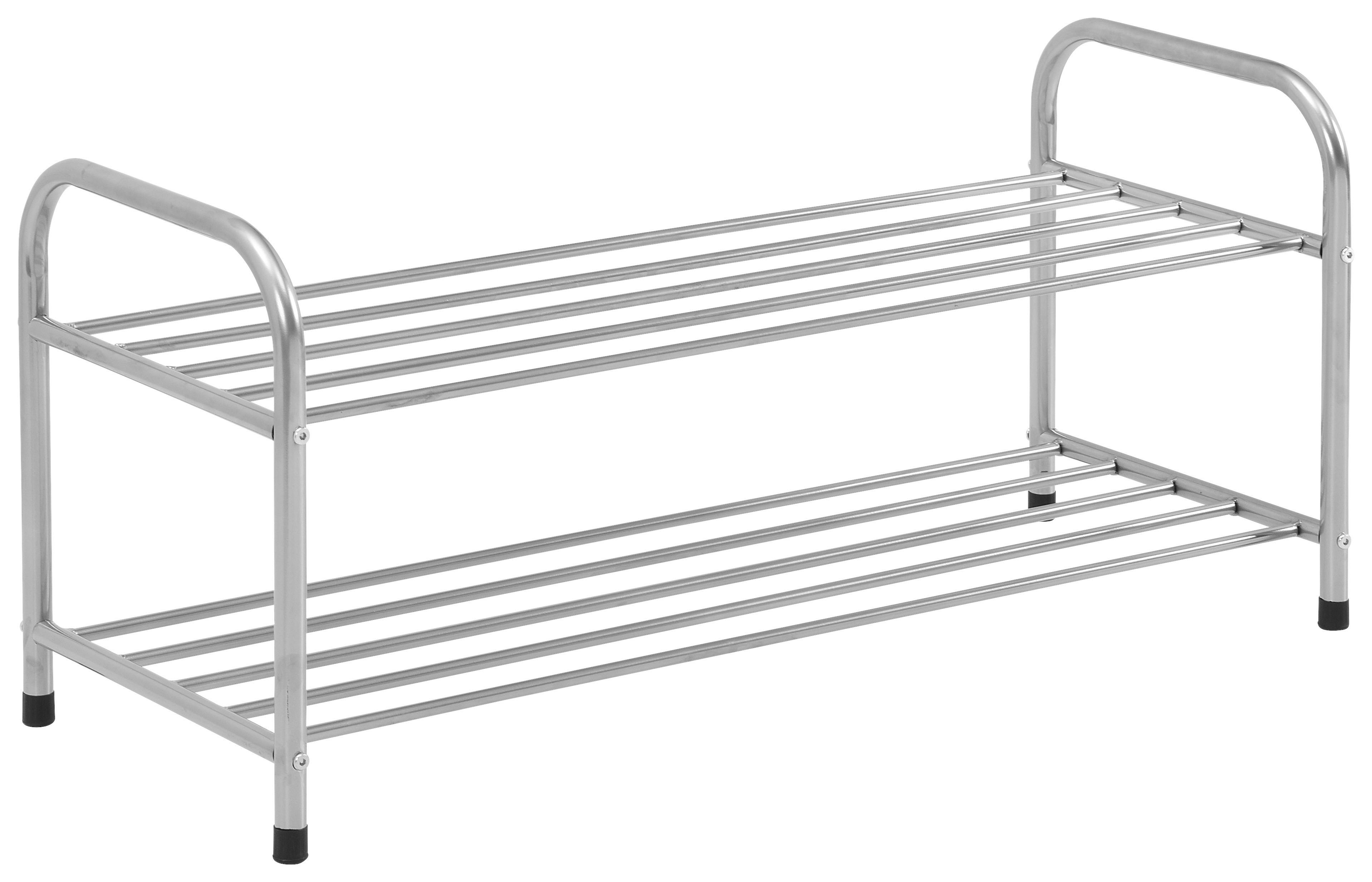 Regal Za Čevlje Rogger 2, Srebrna - srebrne barve, Moderno, kovina (82/38/33cm)