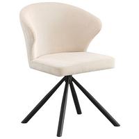 Stuhl Beige/schwarz - Beige/Schwarz, Lifestyle, Textil/Metall (55/81,5/58cm) - Based