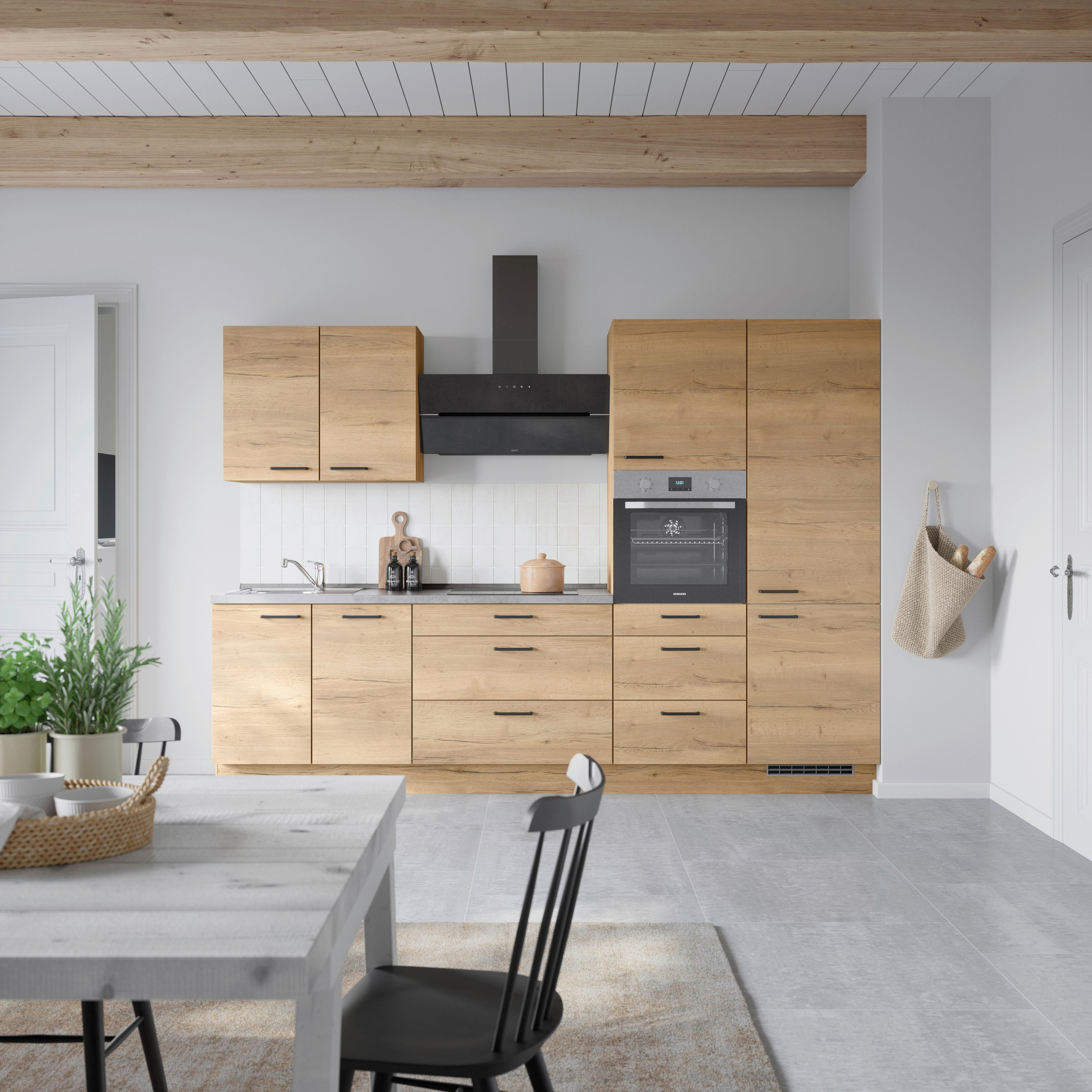 Küchenleerblock Structura High o. Geräte Eiche - Schieferfarben/Eichefarben, MODERN, Holzwerkstoff/Metall (300cm) - Nobilia