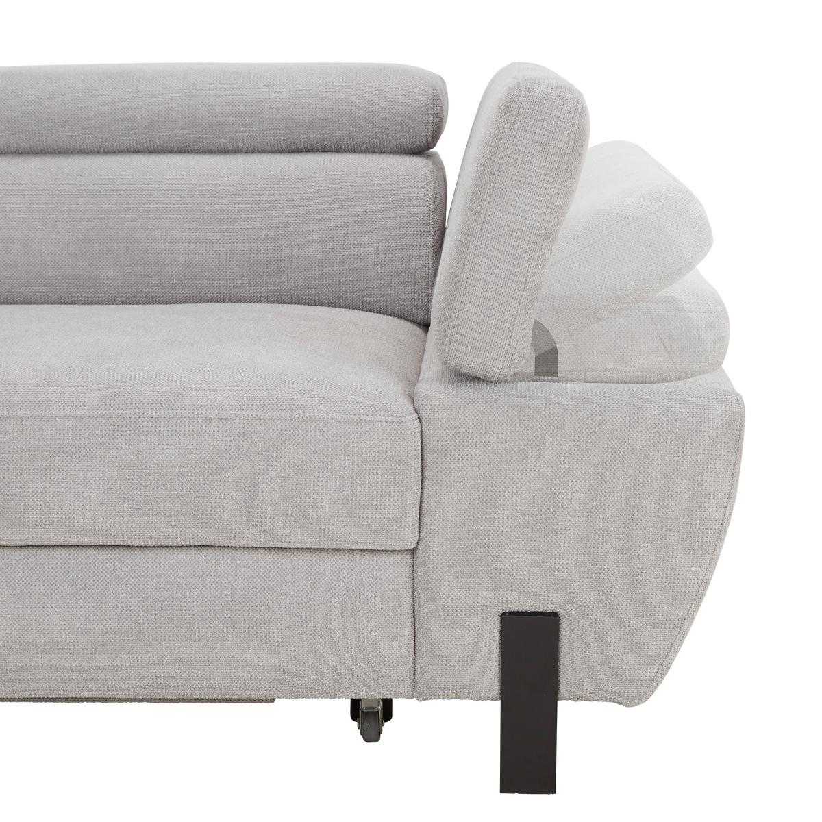 Sedežna Garnitura Molina Mini, Z Ležiščem - črna/svetlo siva, Moderno, kovina/tekstil (277/189cm) - Premium Living