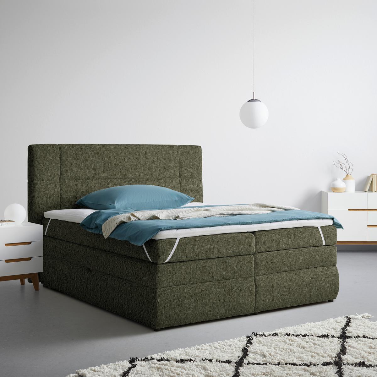 Boxspringbett Palace Olivgrün ca. 180x200cm - Olivgrün, KONVENTIONELL, Kunststoff/Textil (180/200cm) - Premium Living