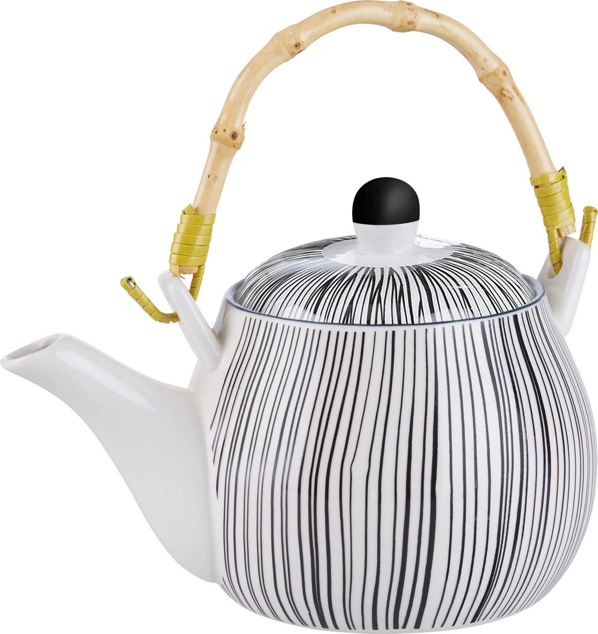 Teáskanna Shiva - fekete/fehér, Lifestyle, kerámia (18/11cm) - Modern Living