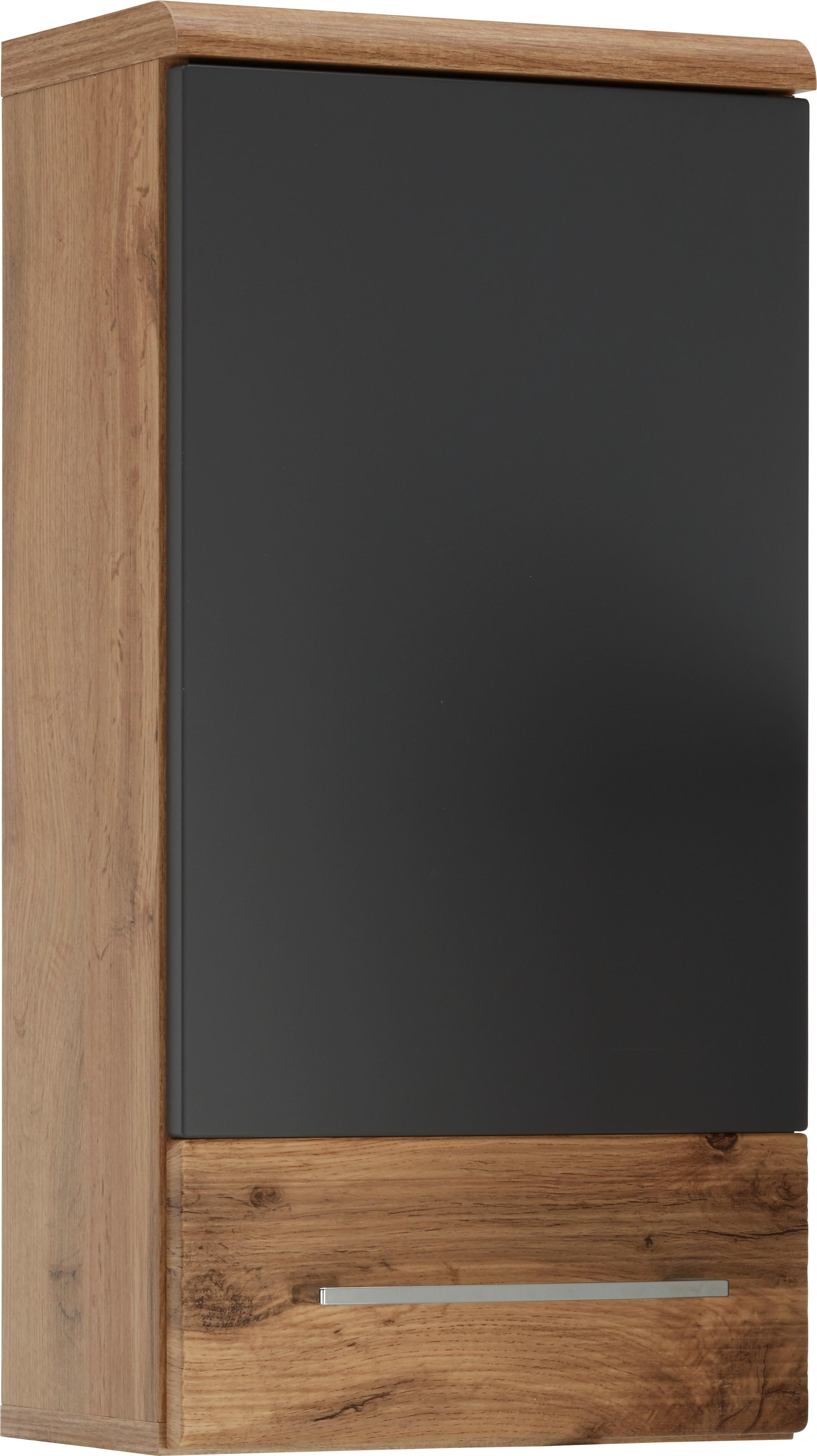 ÖVERSKÅP FLOAT -EXKLUSIV- - kromfärg/antracit, Modern, metall/trämaterial (35/70/21cm) - Premium Living