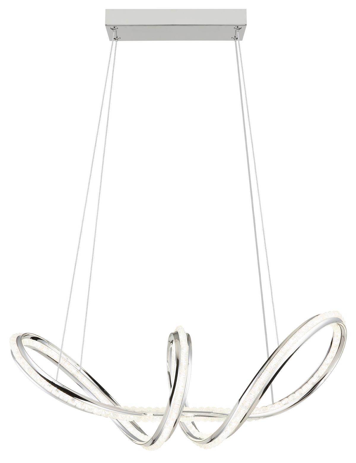 Led-hängeleuchte 67440h Evangeline - Klar/Chromfarben, Design, Kunststoff/Metall (60/28/120cm) - Globo