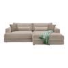 Ecksofa Fabiona rechts Cappuccino - Cappuccino, MODERN, Holz (268/85/194cm) - Premium Living