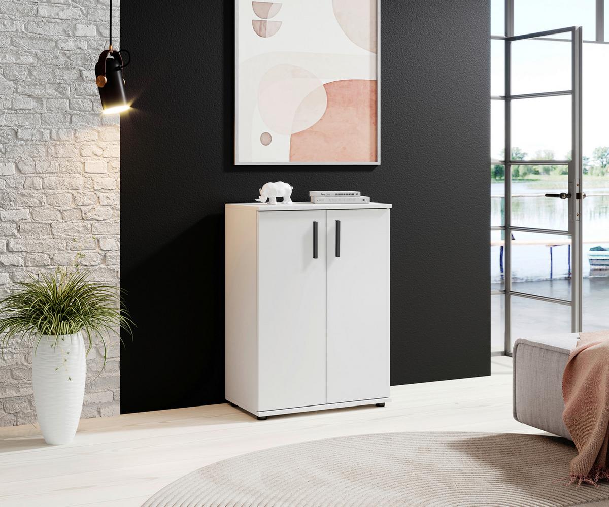 KOMODA BC 1040 - czarny/biały, Design, materiał drewnopochodny/tworzywo sztuczne (60/84/35cm) - Livetastic