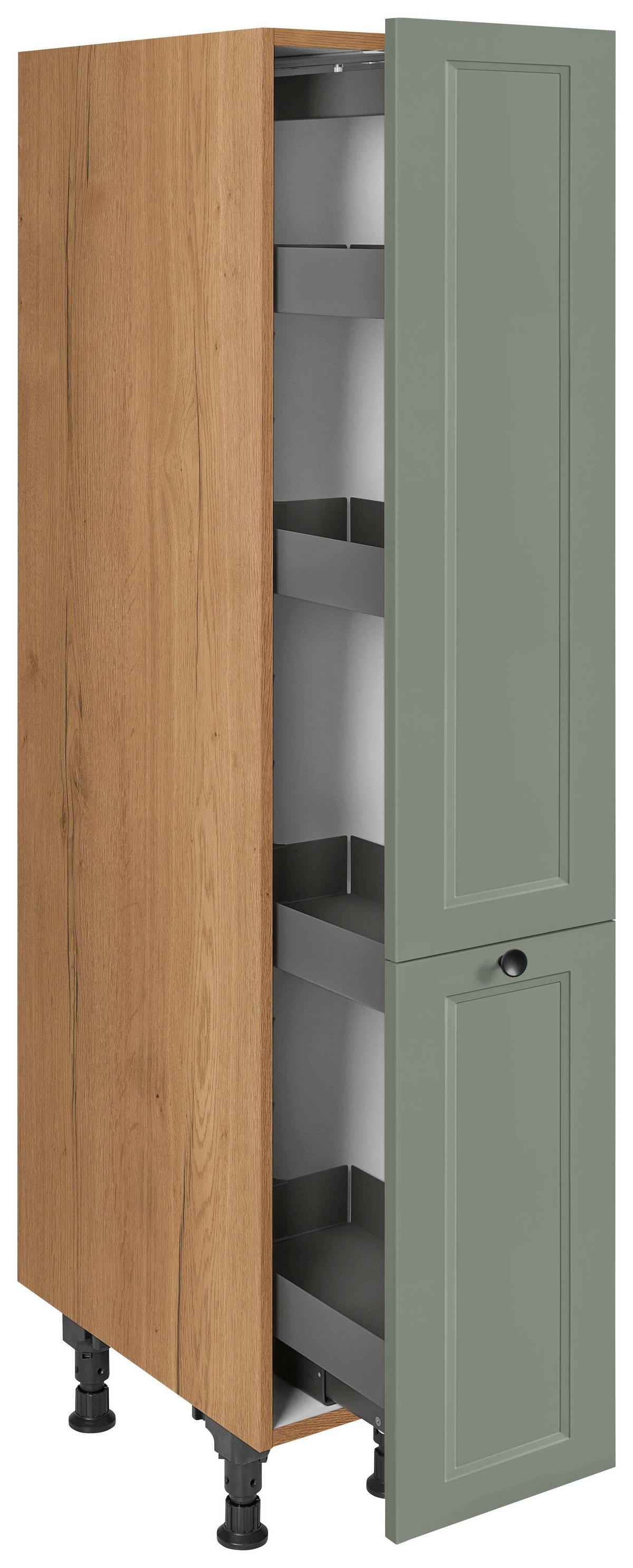 Apothekerschrank Cascada Grün - Eichefarben/Schwarz, MODERN, Holzwerkstoff/Metall (30/168/58cm) - Nobilia