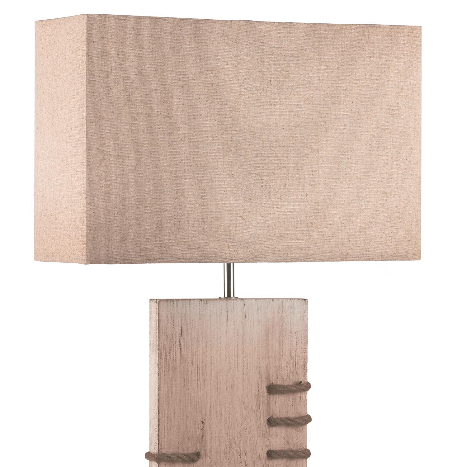 Tischleuchte Gea Beige max. 22 Watt - Beige, Natur, Holz/Textil (20/30/71cm)