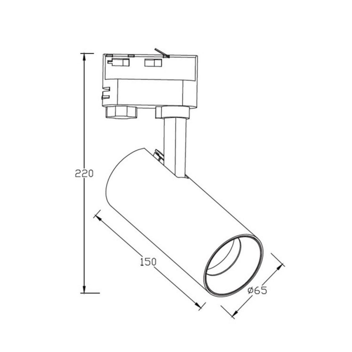 Schienensystem-strahler Lp-732-3w Bk Ice Set 3 - Schwarz, Konventionell, Metall (15/150/15cm)