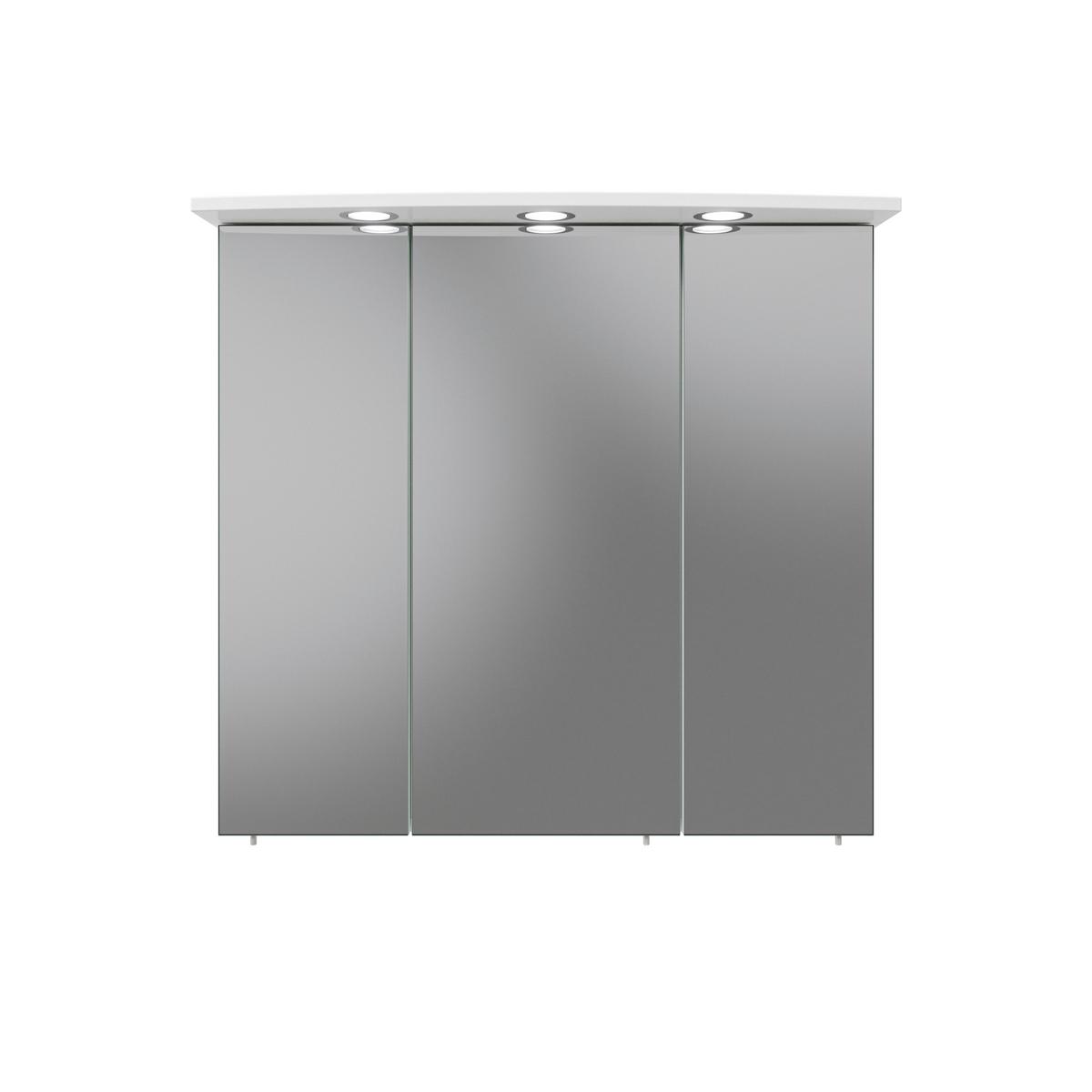 SZAFKA Z LUSTREM CARINA - biały/kolor chromowy, Konventionell, materiał drewnopochodny/metal (75/72/20cm) - Carryhome